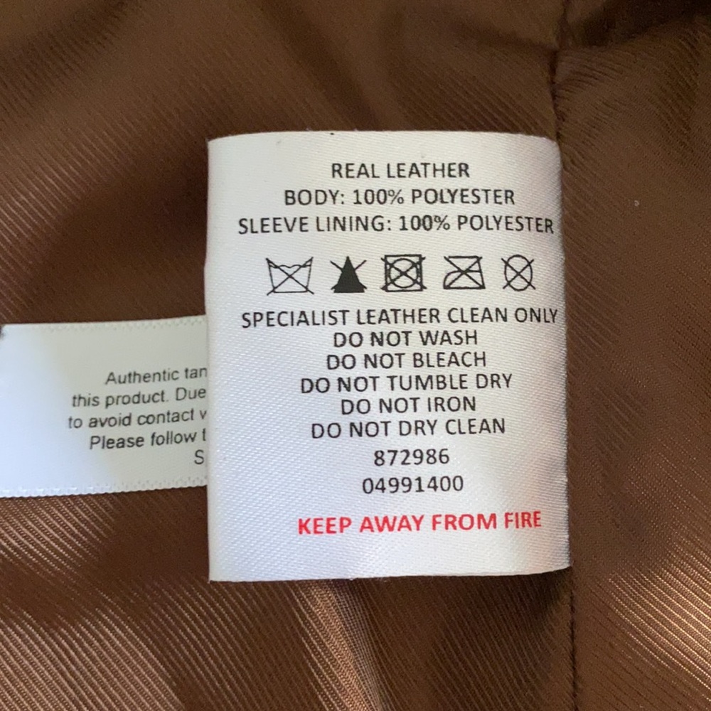 Barney’s deep tan real leather jacket - Picture 6 of 14